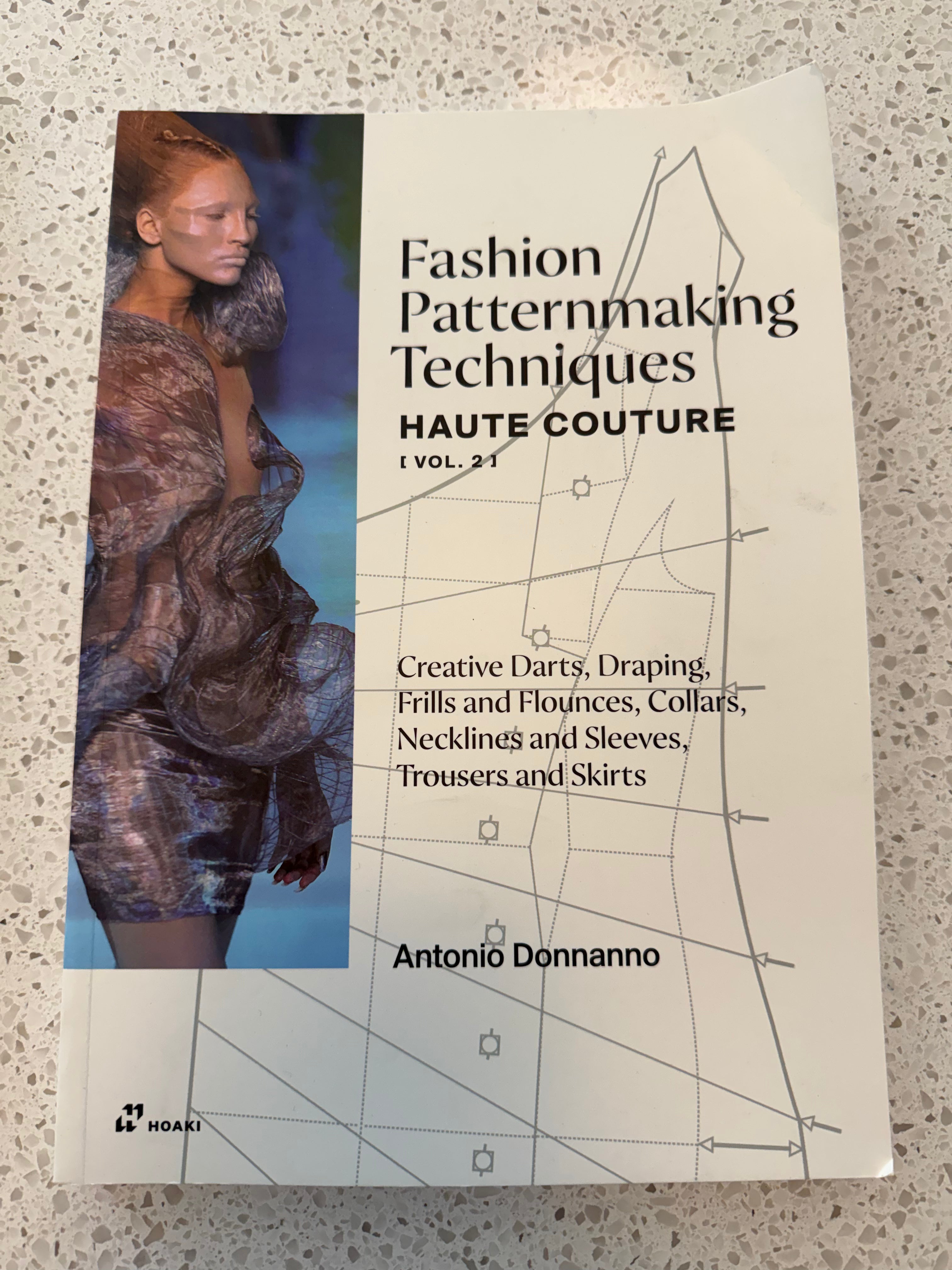 Fashion Pattern Making Techniques Haute Couture Volume 2 book by Antonio Donnanno covering darts frills flounces collars and necklines construction