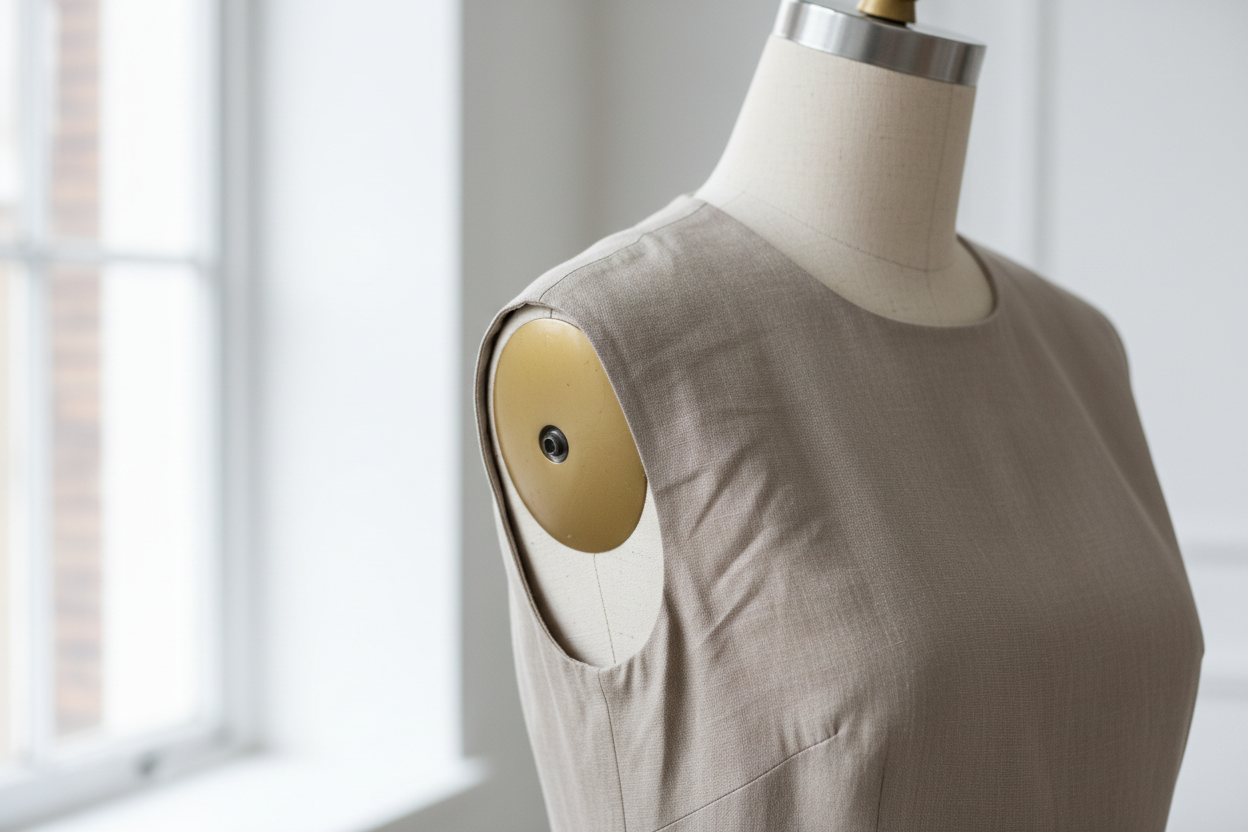 Garment pulling at armhole and shoulder